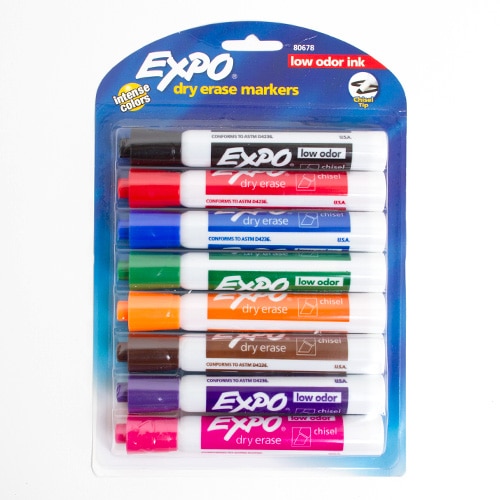 EXPO, Low Odor, Dry Erase, Marker, 8 Count